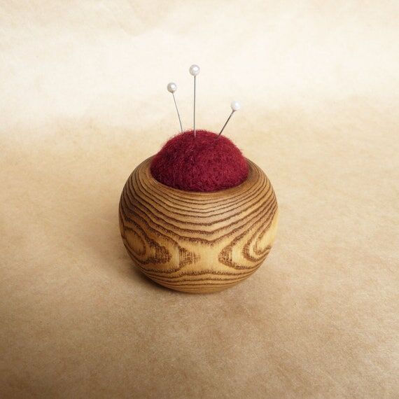 Pin cushion wood seamstress gift Pin cushion ...