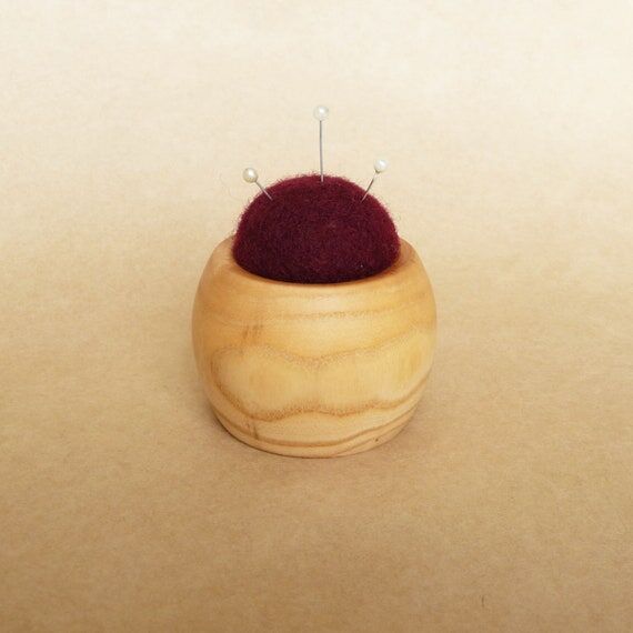 Wood pin cushion quilters gifts Needle cushio...