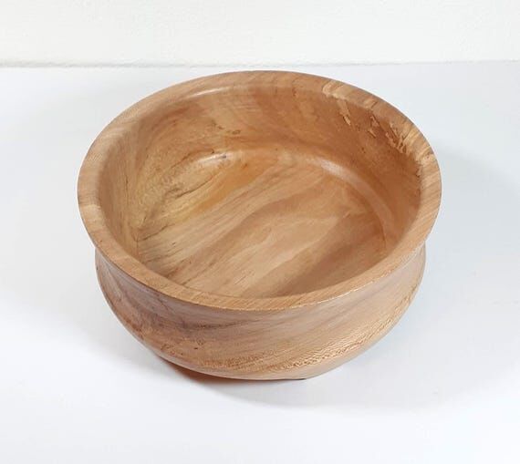 Handcrafted Sycamore Wood Bowl – Rustic Nat...
