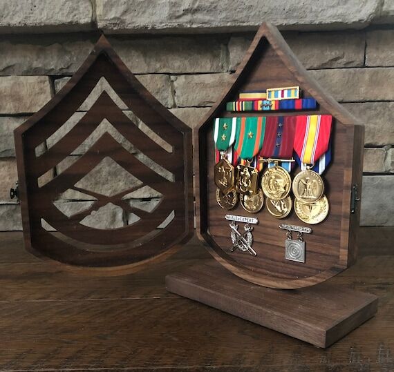 Elegant Shadow Box Medal Holder | Handmade Mi...