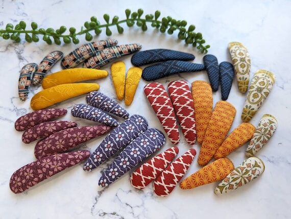 Japanese Silk Kimono Fabric (No Social Media) Barrettes: F...