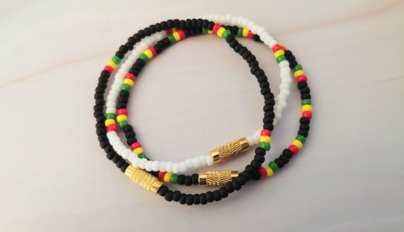 Unisex Ghana Bracelet - Stretch Cord, Barrel ...