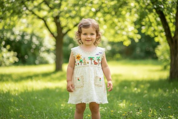 Baby Dresses - Cotton baby dress, handmade dr...