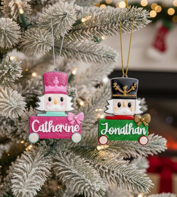Personalized Glitter Nutcracker Christmas Orn...