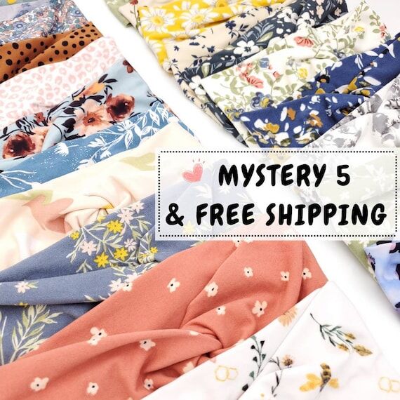Mystery 5-Pack Twist Headbands: Handmade Soft...