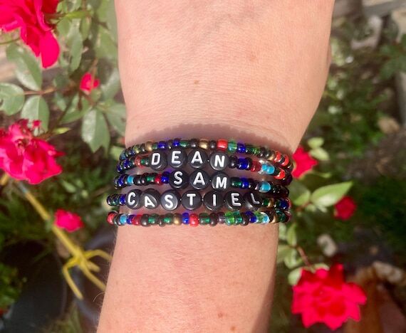 Supernatural beaded bracelet, Winchester Bro...