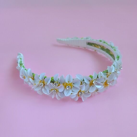Daisy floral crown Wedding headpiece for brid...