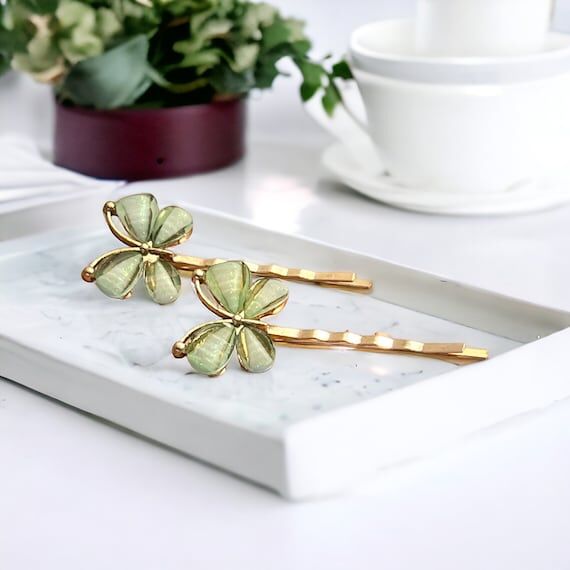 Green Butterfly Hair Pins, Hair Pins For Wome...