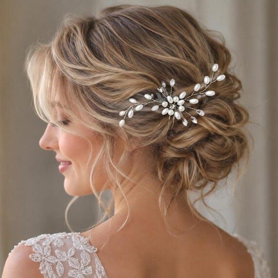 Bridal Hair Pins/Wedding Hair Accessories/Sil...