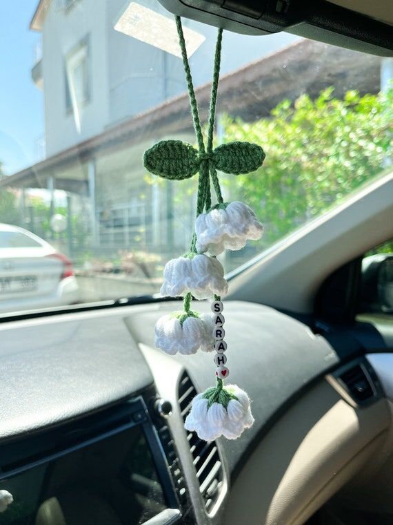 Lily of the Valley Car Mirror Ornament: Boho ...