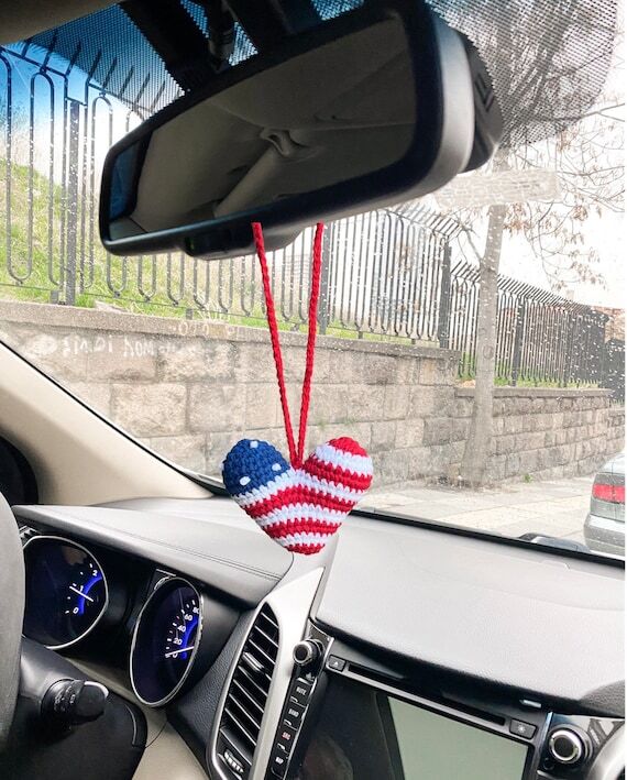 USA Flag Mirror Hanging Car Accessories, 4th ...