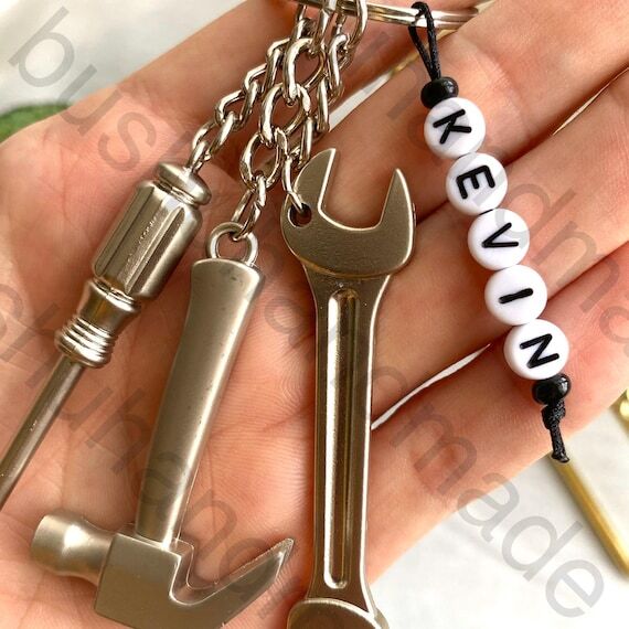 Personalized Tool Keychain, Custom Name Silve...
