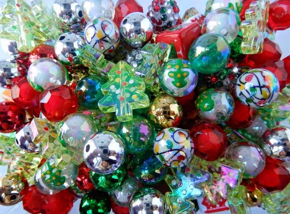 Beading Supplies Mixed Christmas Beads • Me...