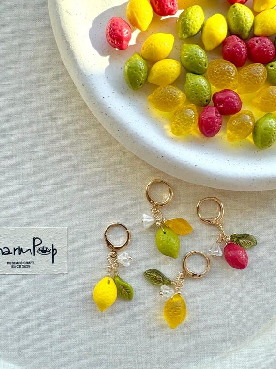 Handmade Summer Earrings | 14k Gold Plated Ho...
