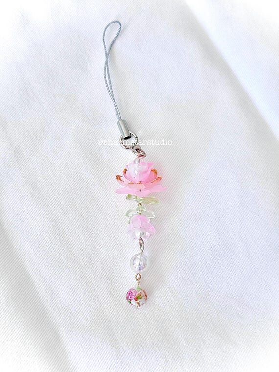 Lotus Flower Phone Charm | Cute Phone Charm |...