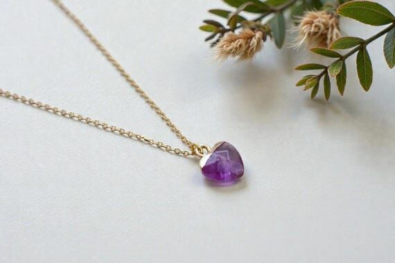 Amethyst Healing Necklace, Crystal Pendant Je...