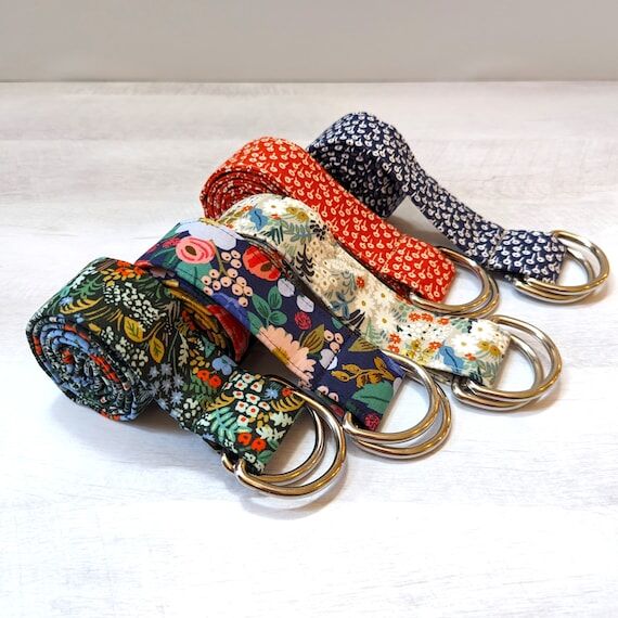 Rifle Paper Co Floral D-Ring Belt: Autumn Web...