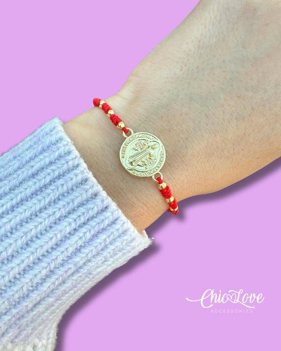 San Benito Adjustable Red String Bracelet, 18...