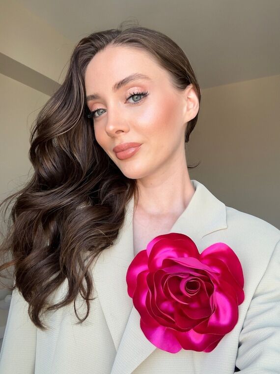 Large Flower Brooch: Handmade Silk Rose Flora...