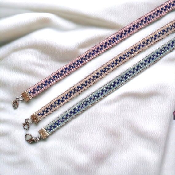Dainty Beaded Loom Bracelet | Handwoven Stack...