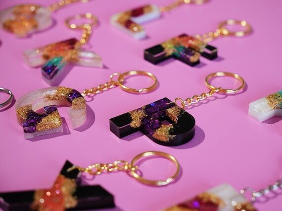 Custom Geode-Inspired Resin Keychains | Choos...