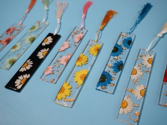 Handmade Resin Flower Bookmark | Vibrant Book...