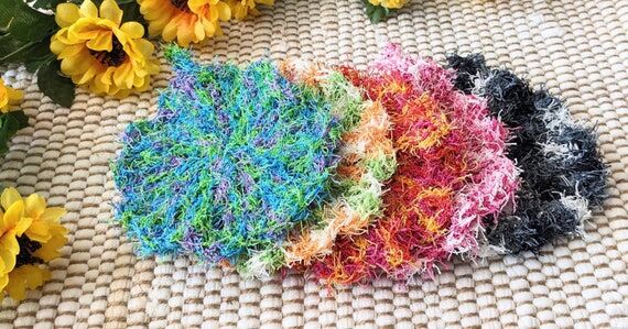 Dish Cloth Scrubby, Large, Handmade Crochet D...