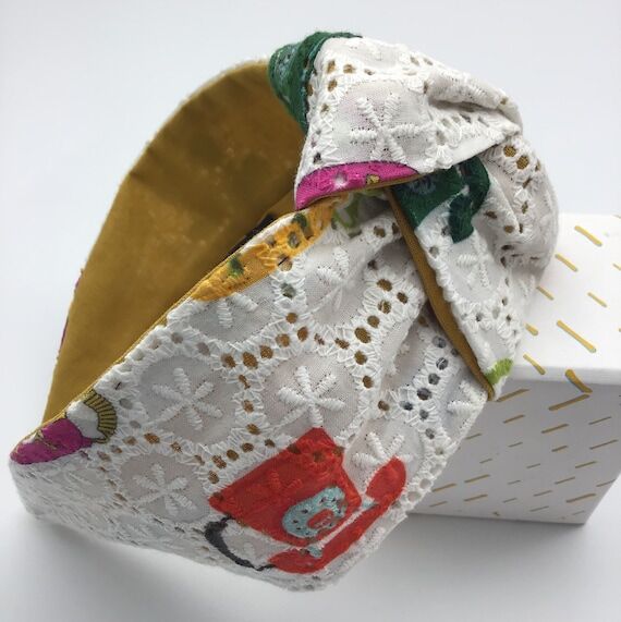 San Gallo lace headband, telephones, white he...