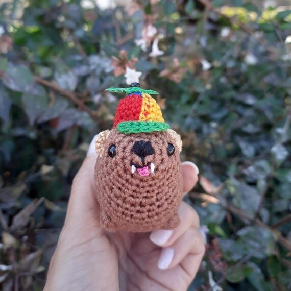 Handmade Crochet Awawa Keychain with Colorful...