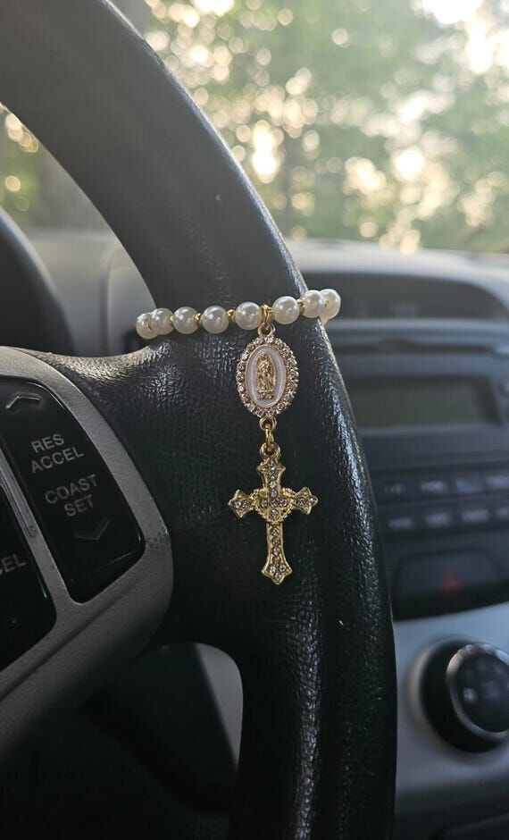 Steering Wheel Rosary - Virgin Of Guadalupe C...