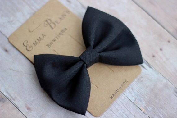 Handmade Black Hair Bow: Clip or Headband - C...