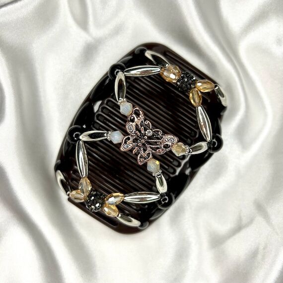 Butterfly Beaded Hair Comb, French Twist Bun ...