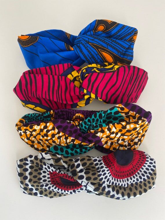 African Wax Print Twist Headband: Colorful An...