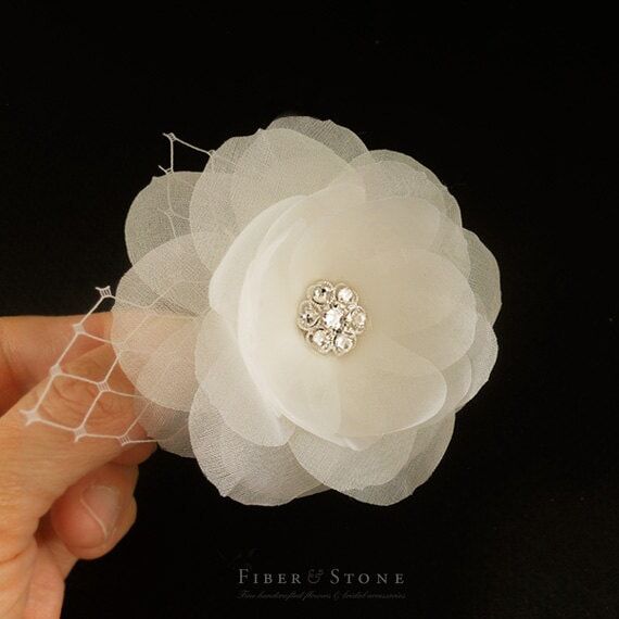 Swarovski Wedding Hair Fascinator Flower Wedd...