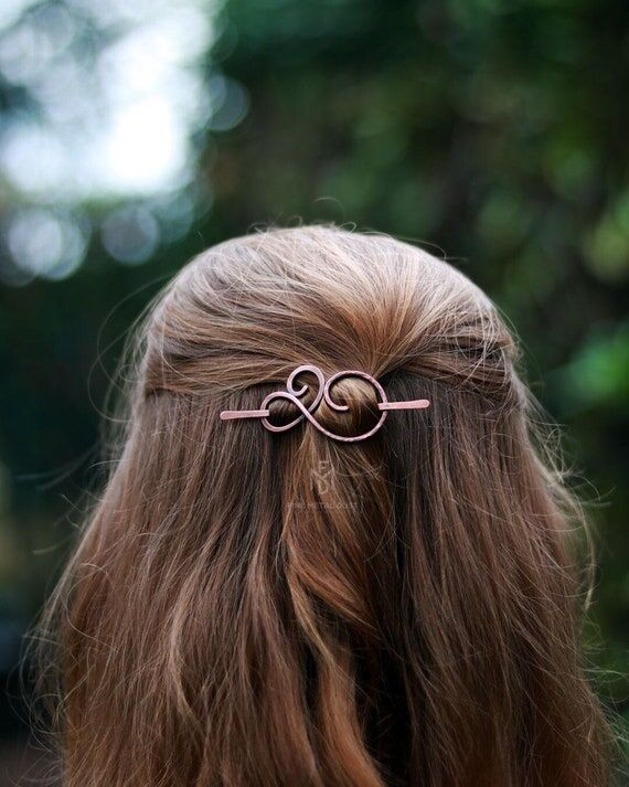 Celtic spiral hair pin in Copper or Brass bar...