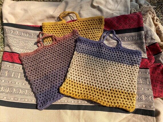 handmade mesh tote bag...