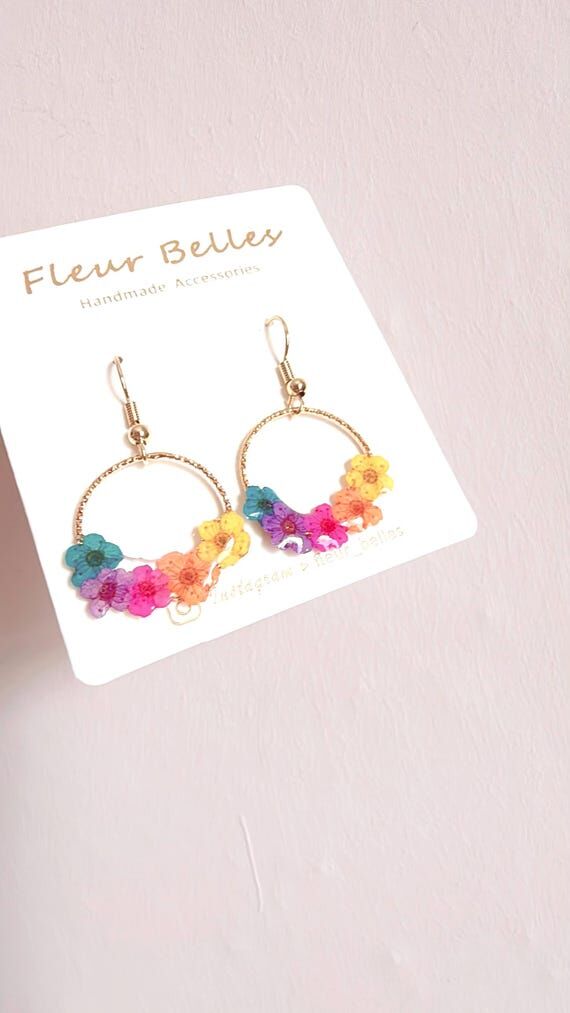 Festive Flower Dangle Earrings Handcrafted wi...