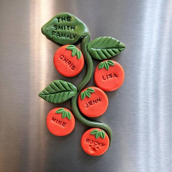 Personalized Family Tree Tomato Fridge Magnet...