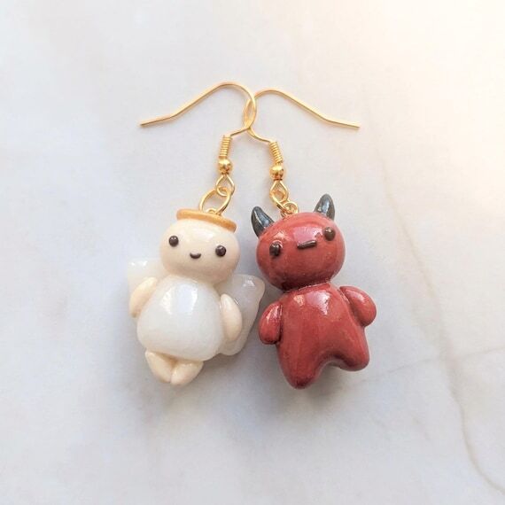Polymer Clay Dangle Earrings Lightweight With...