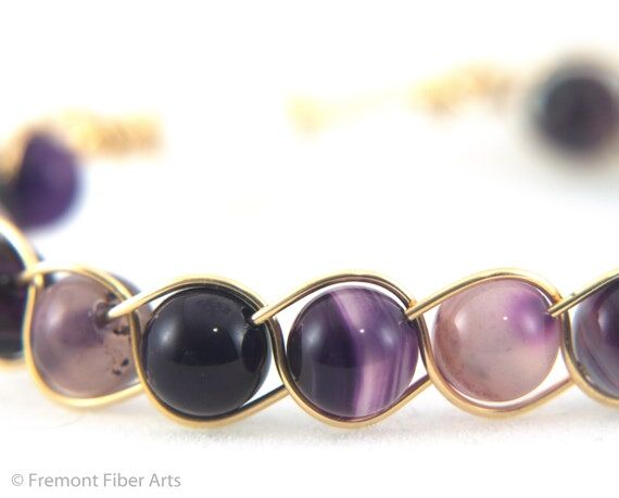 inside braided - purple agate beads // handm...