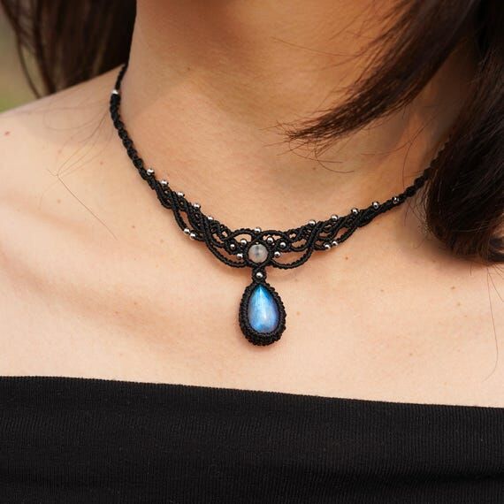 Wedding, Birthday Gift,Handmade Macrame Neckl...