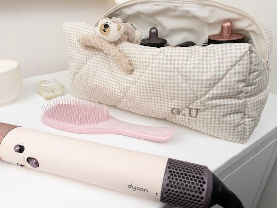Dyson Airwrap Travel Bag – Beige Gingham Qu...