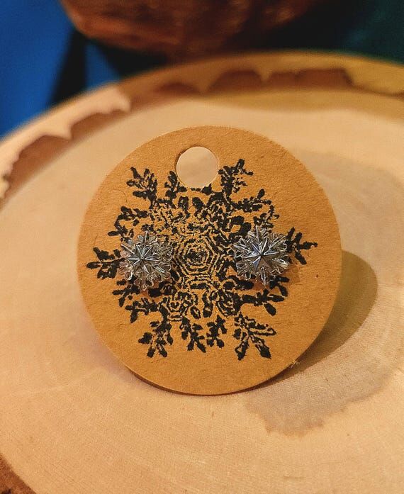 Whimsical Snowflake Studs | Small Stud Earrin...