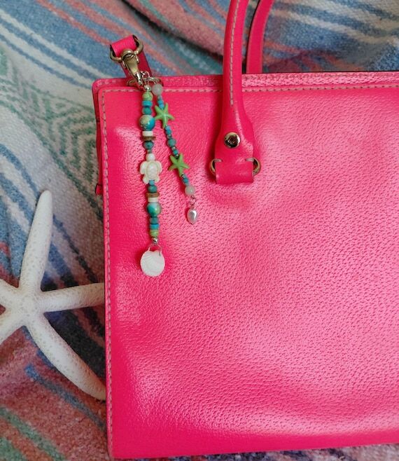 Beachy Purse Charm, Starfish & Shell Coastal ...