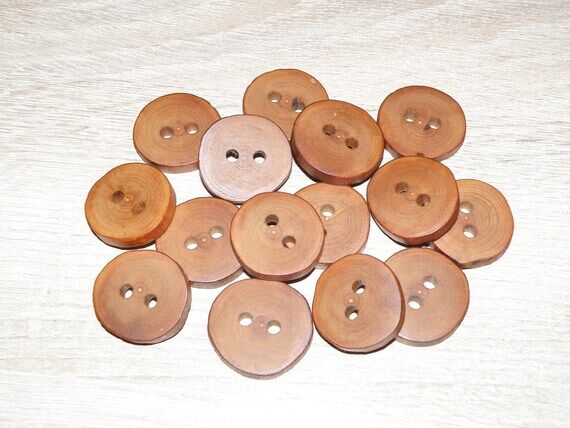 15 Handmade apple wood Tree Branch Buttons , ...