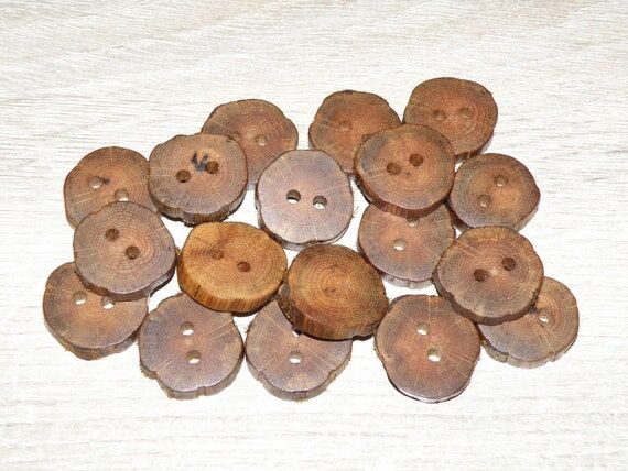 Small 18 Handmade oak wood Tree Branch Button...