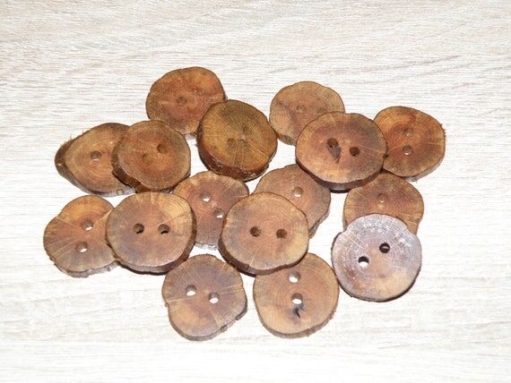 16 Handmade oak wood Tree Branch Buttons , ac...