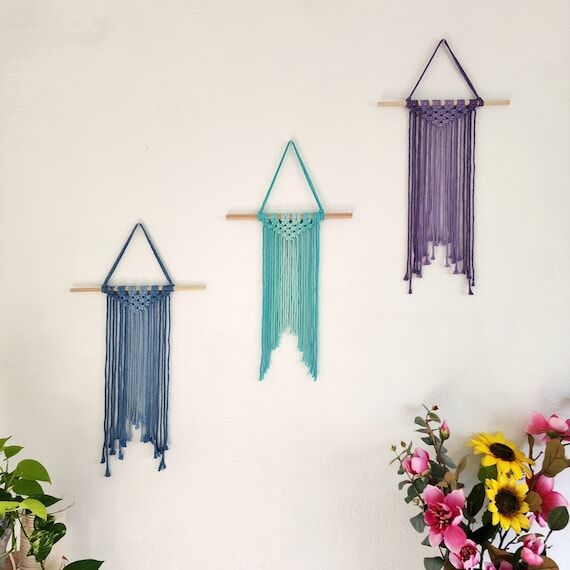 Ombre Dip-dyed Macrame Wall Hanging, Handmade...