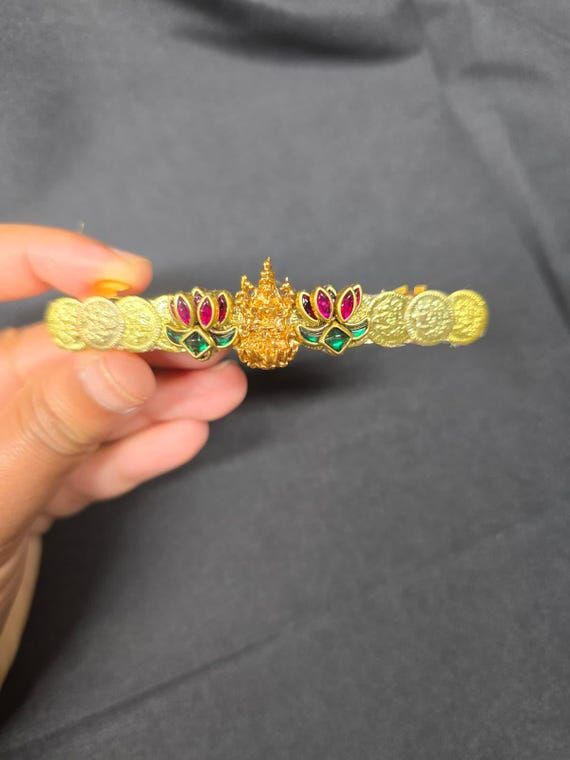 Lakshmi Hair Clip: Gold-Toned Indian Temple J...
