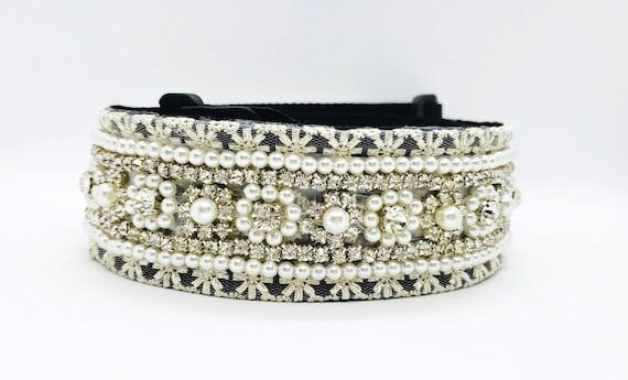 Rhinestone & Pearl Beaded Guitar Strap: Rhine...